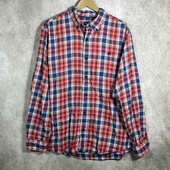 Orvis Other - Orvis Shirt‎ Mens Large Red Blue Plaid Button Down Long Sleeves Classic Fit